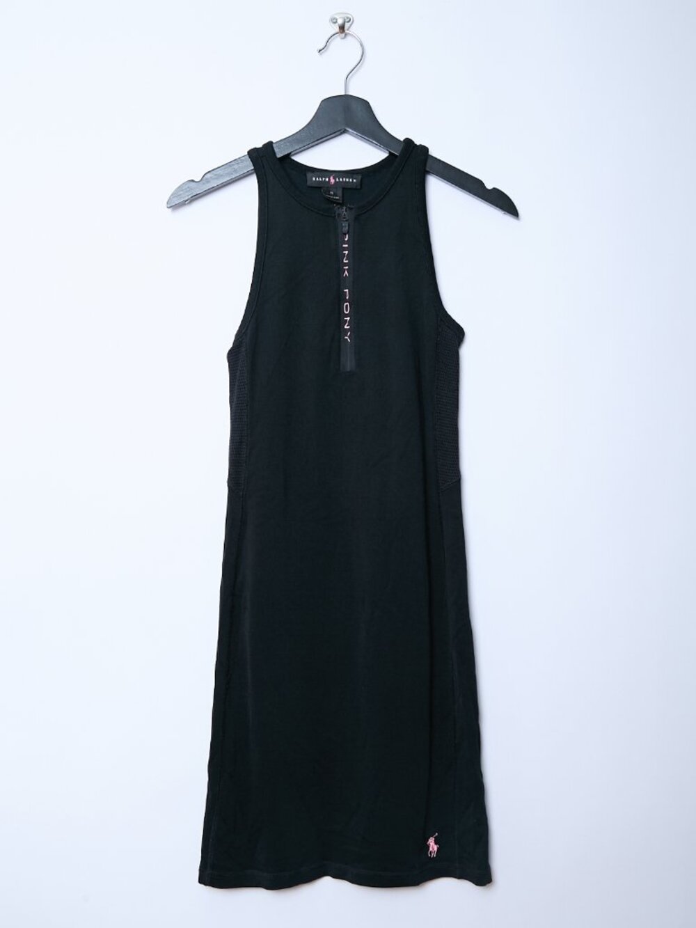Ralph Lauren Black Label Pink Pony Crew Neck Zip Up Dress Tennis Old Money XS